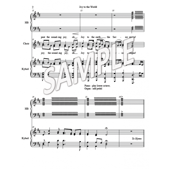 Joy to the World introductions (HB, 2part choir, keyboard)