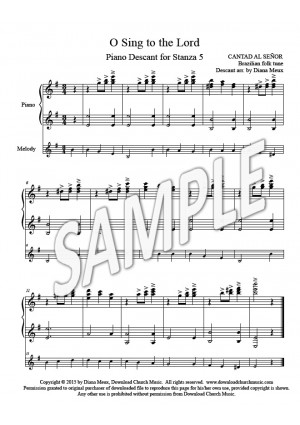 O Sing to the Lord piano sample